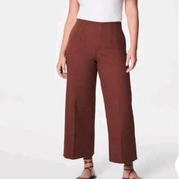 SPANX Pants - SPANX Women’s Stretch Twill Cropped Wide-leg Pull-On Pants